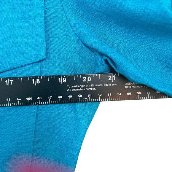 Vintage 80s bright blue linen blend women’s maxi dress SZ 10 - Picture 10 of 12